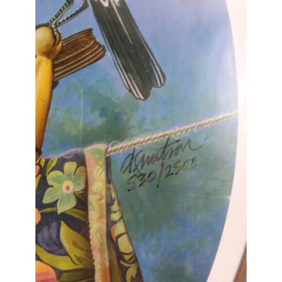 Birds on a Quilt Clothesline Print 530/2500 ARTIST PROOF Framed Signed - Picture 3 of 6